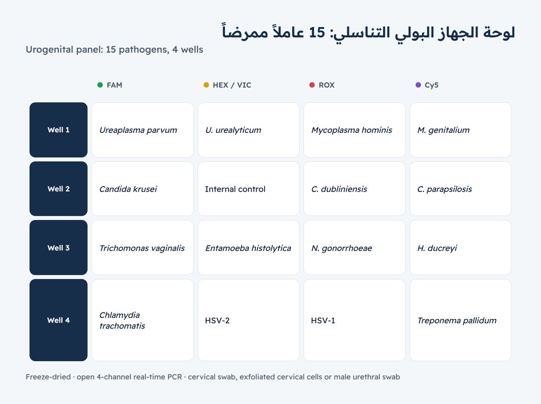 Urogenital PCR panel (15 targets)