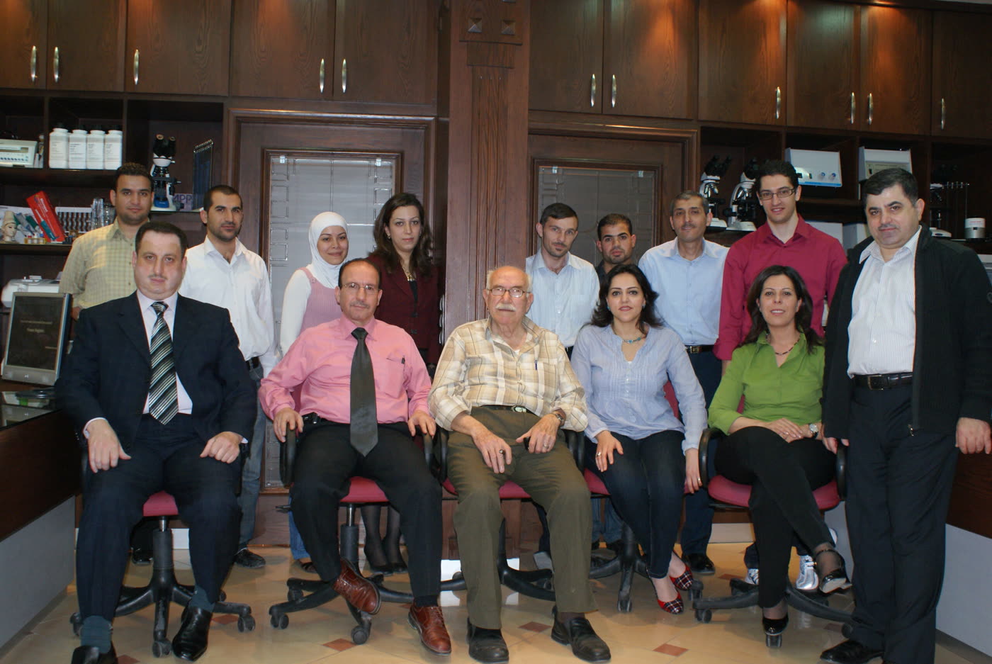 The Syrian Agency for Trade team in Damascus with the founder